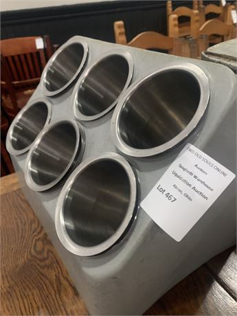 SS Flatware Cylinder Utensil Organizer/Dispenser