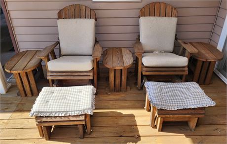 Amish Made Outdoor Gliders, tables, stools