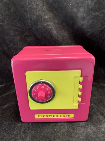 Frontier Safe Bank Box With Combination Lock Bright Pink And Yellow Colors