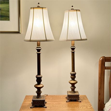 Contemporary Candlestick Lamps Pair