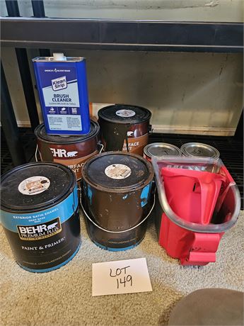 Mixed Paint Can Lot- Thinner & More