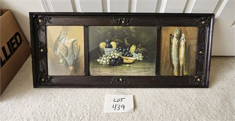 Antique Victorian Fruit & Wild Bird Print