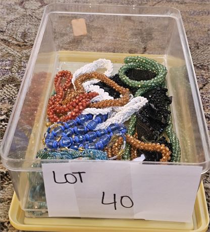 Antique/Vintage Czech Glass Beaded Necklaces, Glass Beads, Flapper Beads & More