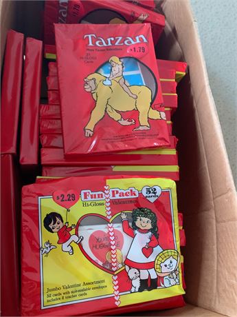 Vintage Tarzan & Dolls & Super Ted Kids Valentines Lot