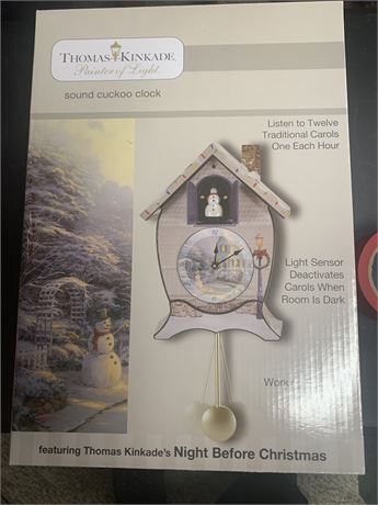 Thomas Kincade Night Before Christmas Musical Cuckoo Clock - 12 Christmas Carols