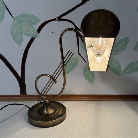 Treble Clef Music Note Vintage Brass Piano or Table Lamp