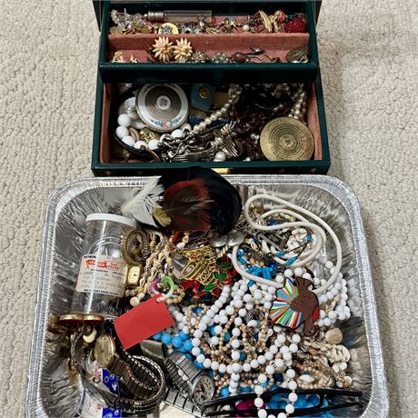 Large Mixed Lot of Costume Jewelry for Use/Parts/Repair