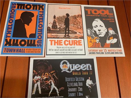 Music Art Prints - The Cure, Tool, Queen, Thelonious Monk