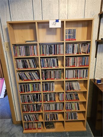 Shelf Full of Mixed CD's - Shelf Included