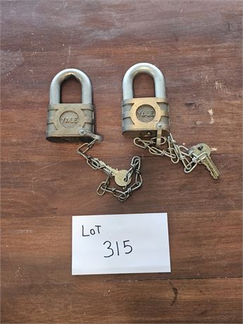 2 Large Vintage Yale Pad Locks with Keys