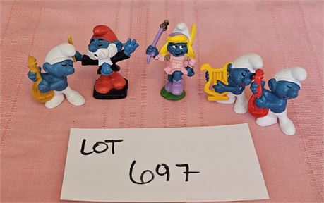 Original Vintage PVC Schleich Peyo Mixed Figurines Lot - 1980's Dates, Sizes