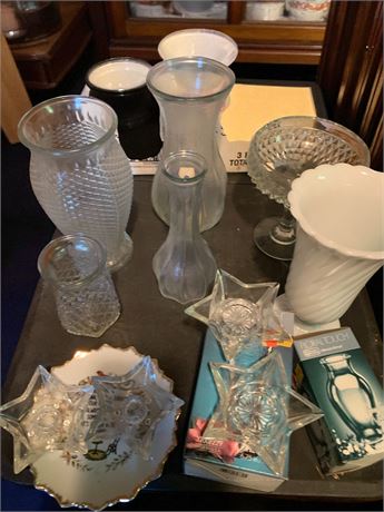 Glass Flower Vases, Candleholders & More