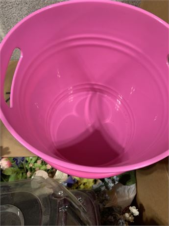 Plastic Bags & Bowls - Pink Baskets - Pink Bucket & More