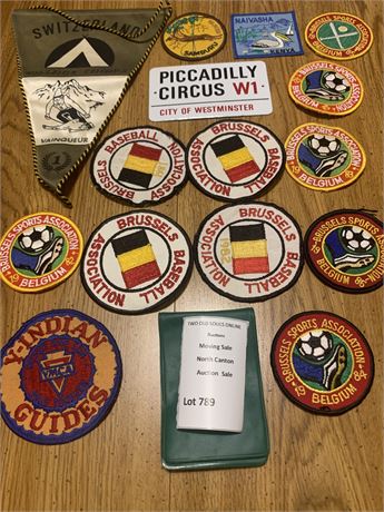 Vintage Patch Lot - Swiss Skiing, Piccadilly Circus, Belgium & More