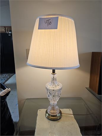 Crystal & Brass Base Table Lamp