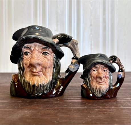 Royal Doulton Rip Van Winkle Small & Mini Character Jugs D6463/D6517 England
