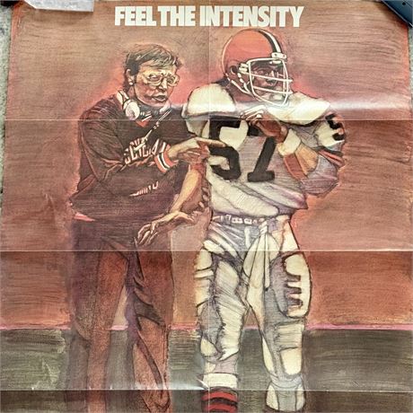 1980's CLE Browns Marty Schottenheimer & Clay Matthews Advertising Poster