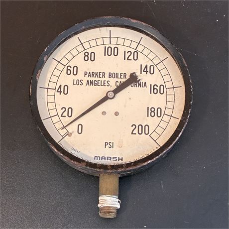 Vintage Parker Boiler Co 4 3/4 Pressure Gauge