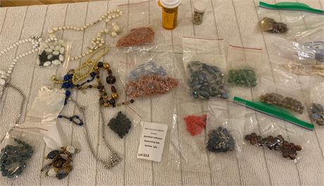 Colorful Singular Broken Beaded Necklace Crafting Lot