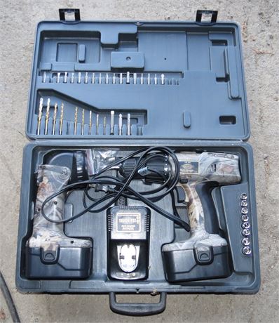 North American Hunting Club Tough Test Cordless Drill, Flashlight Set