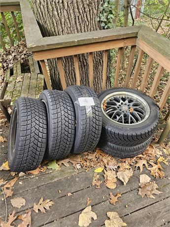 Michelin 205/55 R16 Tires W/Drag Rims Set Of 4