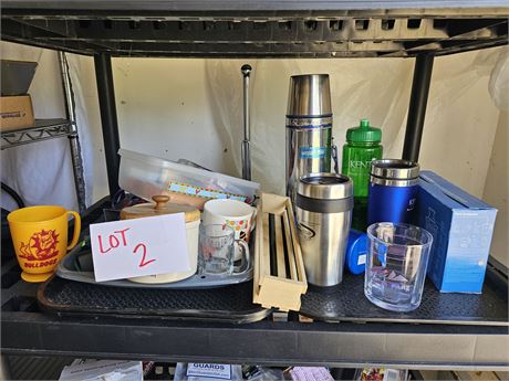 Mixed Kitchen Lot : Travel Mugs / Cups / Trays & More
