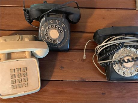 Vintage Rotary & Push Button Telephones Lot of 3