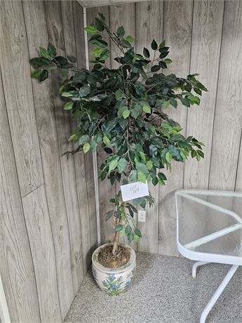 Faux Ficus Tree in Asian Theme Pot