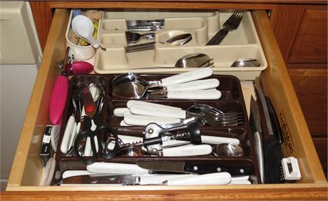 Kitchen Cabinet Cleanout: Flatware, Cutlery, Etc