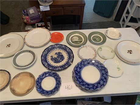 Vintage Plates Lot Different Patterns & Sizes