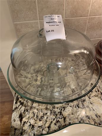 Clear Glass Cake Stand or Bread Storage