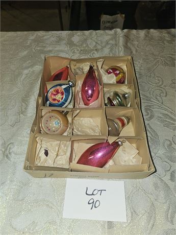 MCM Vintage Christmas Ornaments, Indents, Bell, Lantern & More