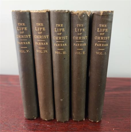 Antique Hard Cover "Life of Christ" Books Volumes 1-5