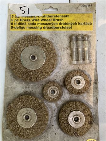 5 Piece Brass Wire Wheel Set