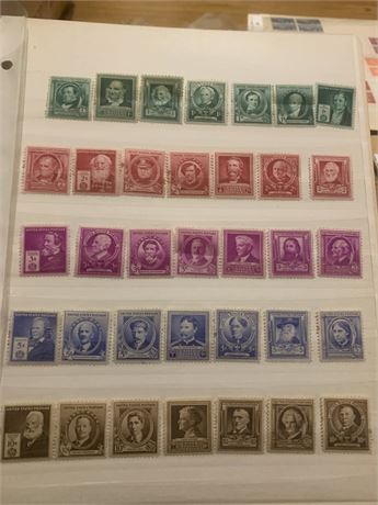 Famous Americans Series US Postal Stamps From 1940 - Complete Set