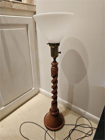 Spiral Wood Uplight Table Lamp