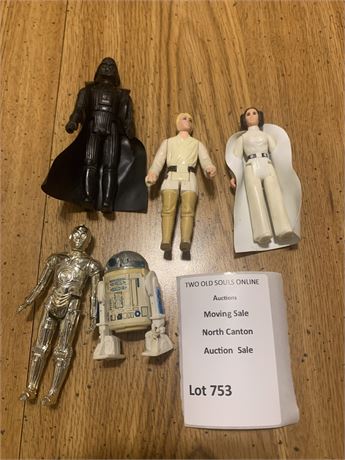 Lot of 5 Vintage Star Wars Figures (No Weapons)