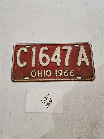 Vintage 1966 Ohio License Plate