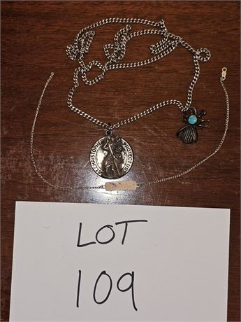 Mixed Sterling Jewlery- Bee Pin, ID Bracelet & More