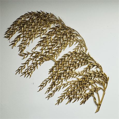 Mid-Century Modern Decorative Gold Willow Wall Decor - 37”L