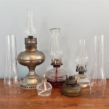 Oil Lamps and Glass Hurricanes