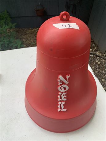 Vintage Irwin Christmas Plastics Red Christmas Bell With Noel Blow Mold