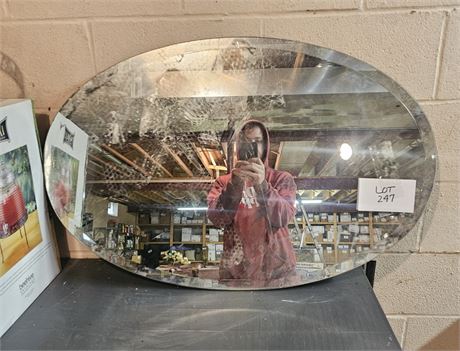 Oval Beveled Glass Wall Mirror