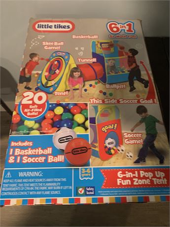 Little Tikes 6 In 1 Pop Up Fun Zone Tent Skee Ball Basketball Tunnel