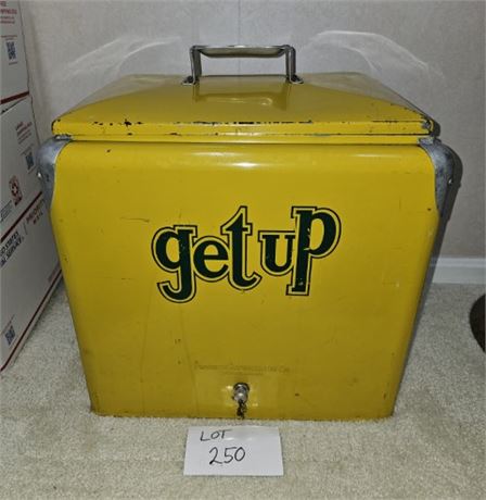 Vintage "Get UP Soda" Metal Cooler