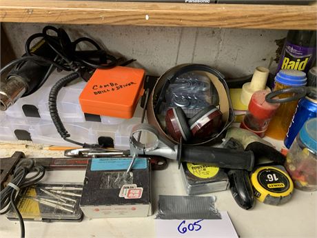Shelf Clean Out Storage Heat Gun Pipe Wrench and More