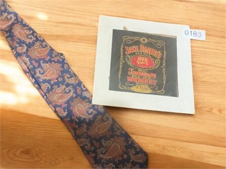 Jack Daniels Old No. 7 Carnival Prize Mirror, Mallory Church London Paisley Tie