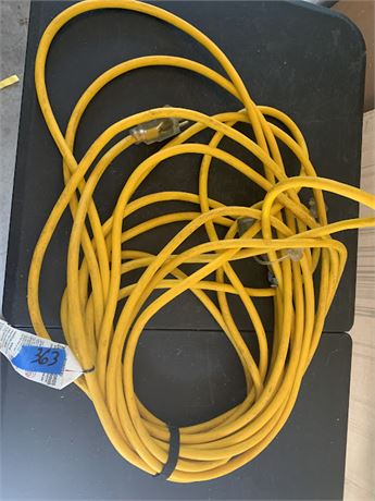 Yellow Extension Cord With 3 Plug End