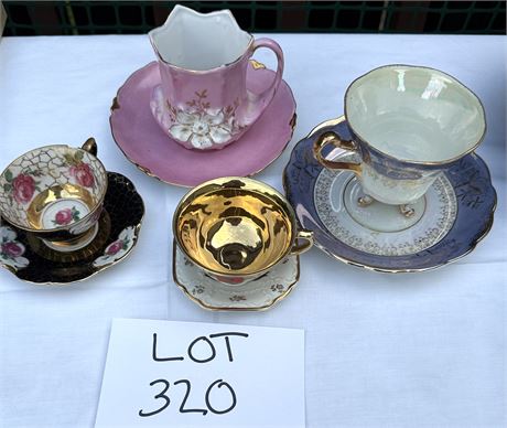 Mixed Antique Vintage Teacups with Saucers Bavaria & More