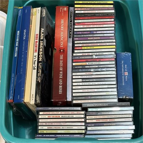 Mixed CD Lot in Lidded Tote - Country, Pop, Big Band, Some New...